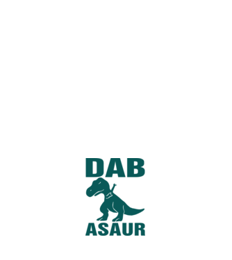 Dabasaur model alb pe tricou
