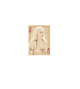 Queen Card model alb pe tricou