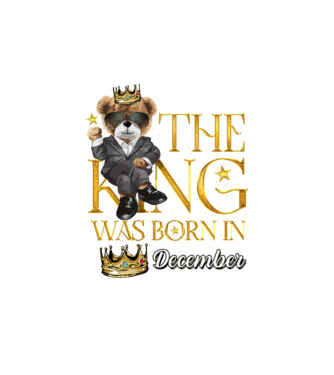 The king was born int DECEMBER model alb pe tricou