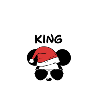 mickey santa king model gri pe tricou
