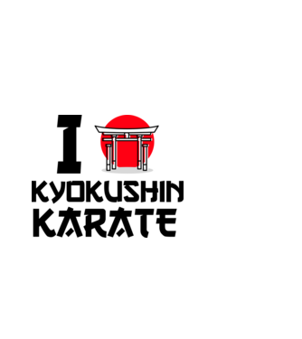 I love Kyokushin Karate model alb pe tricou
