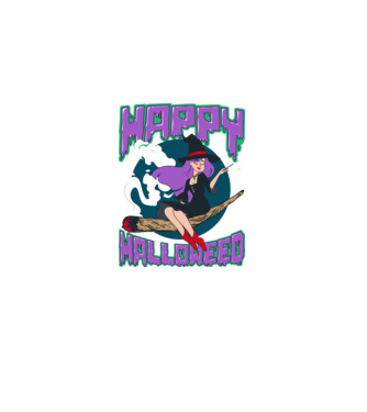 Happy Halloweed model negru pe tricou