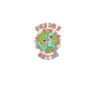 Every day is earth day cute model alb pe tricou