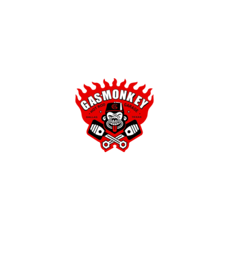 Gas Monkey model alb pe tricou