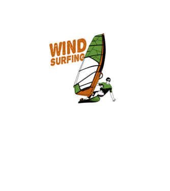 Wind Surf model negru pe tricou