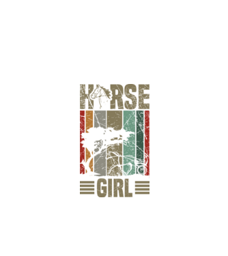 Horse girl model negru pe tricou