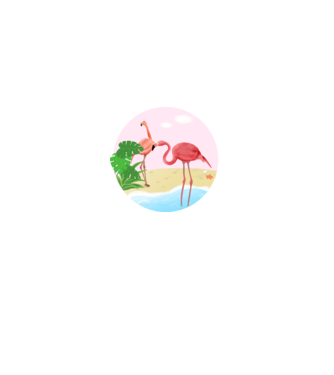 Flamingo model alb pe tricou