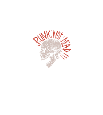Punk Not Dead model albastru jeanși pe tricou