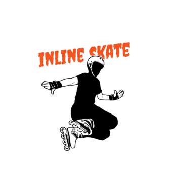 TR inlineskate model alb pe tricou