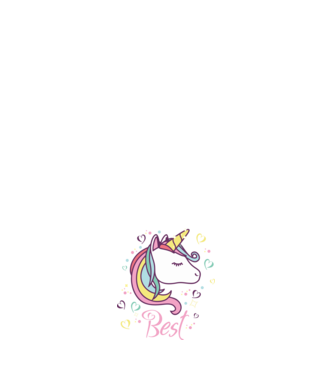 Unicorn Best model negru pe tricou