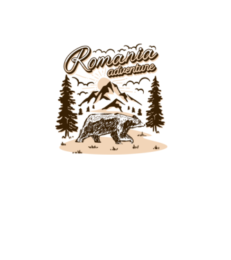 Romania bear adventure model gri pe tricou