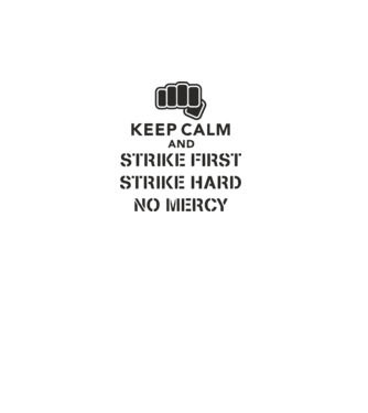 Keep calm and strike first cobra kai model alb pe tricou