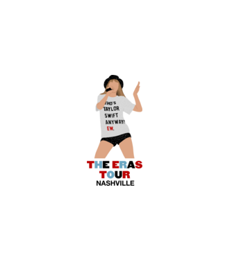 Taylor Swift The Eras Tour Nashville 2 model alb pe tricou