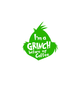 Grinch before coffee model negru pe tricou