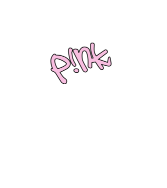 PINK model alb pe tricou