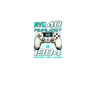 Nivel finalizat 40 1985 model negru pe tricou