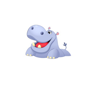 Cute Hippo model turcoaz pe tricou