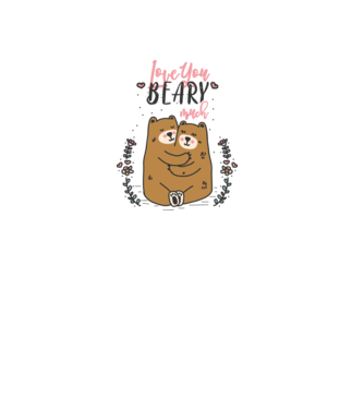 LoveU BEARY much model alb pe tricou