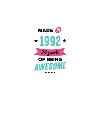MADE in 1992 model alb pe tricou