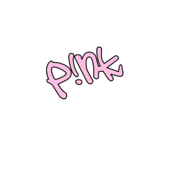 PINK model alb pe tricou