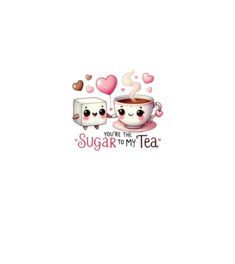 Sugar to my Tea model alb/roșu pe tricou