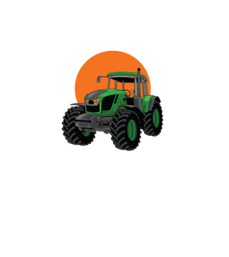 TRACTOR model alb pe tricou