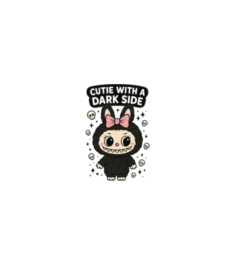 Cutie with a dark side model nisipiu pe tricou