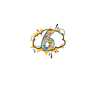 Birthday Comic Number 6 model alb pe tricou