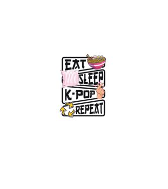 K-POP EAT SLEEP model alb pe tricou