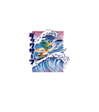 Surfer Duck model  pe tricou