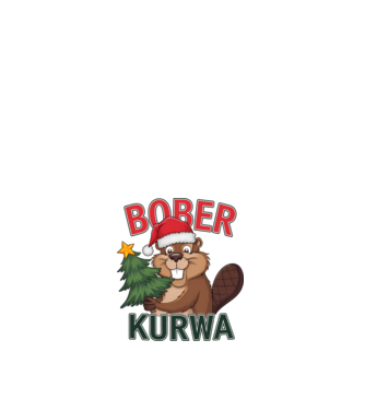 Bober kurwa Christmas model alb pe tricou