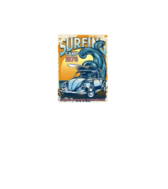 Surfer Camp model negru pe tricou