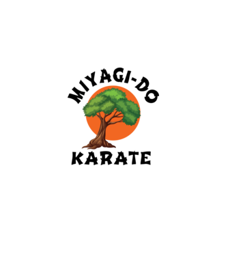 Miyagi-do karate logo model alb pe tricou