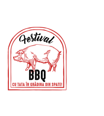 Festival BBQ - cu tata în grădina din spate! model alb pe tricou