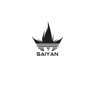 saiyan logo model alb pe tricou
