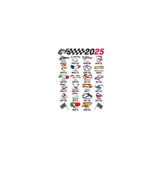 MOTOGP 25 CALENDAR alb model alb/roșu pe tricou
