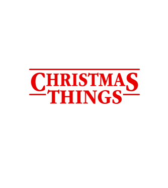 Christmas Things model negru pe tricou