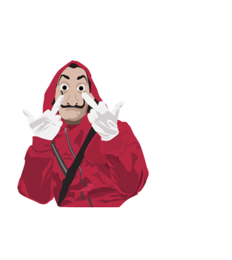 money heist fcku model alb pe tricou