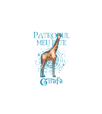 Patronul meu este GIRAFA model negru pe tricou