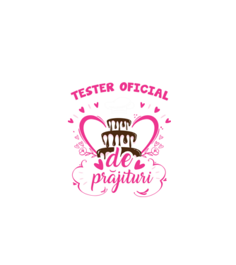 tester oficial de prăjituri model negru pe tricou