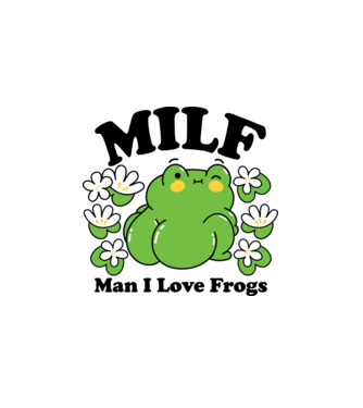 MILF man i love frogs model alb pe tricou