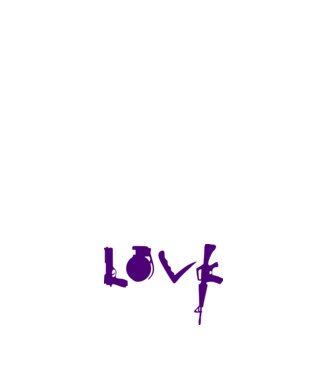 Lovegun model negru pe tricou