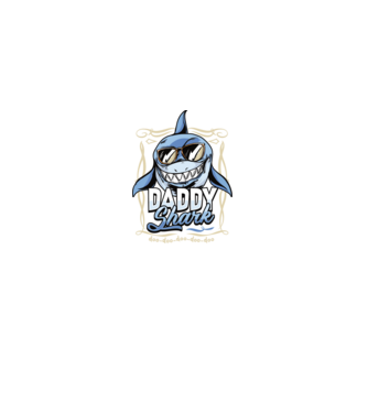 Daddy Shark model negru pe tricou