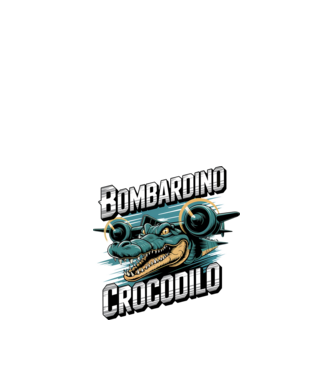 Bombardino Crocodilo 2 model negru pe tricou