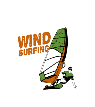 Wind Surf model alb pe tricou