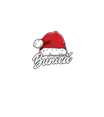 bunică Santa Hat model albastru jeanși pe tricou