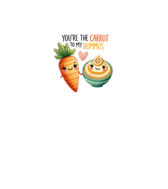 Carrot to my Hummus model alb pe tricou
