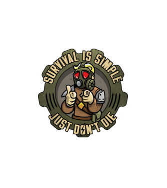 Survival model alb pe tricou