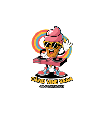 Când vine vara, e ca un drop puternic! model alb pe tricou