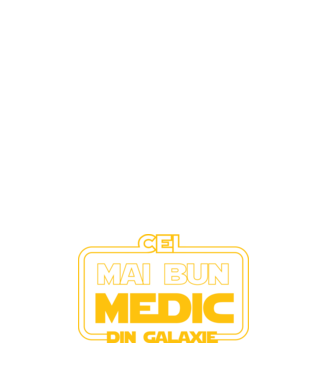 Cel mai bun medic din galaxie model negru pe tricou